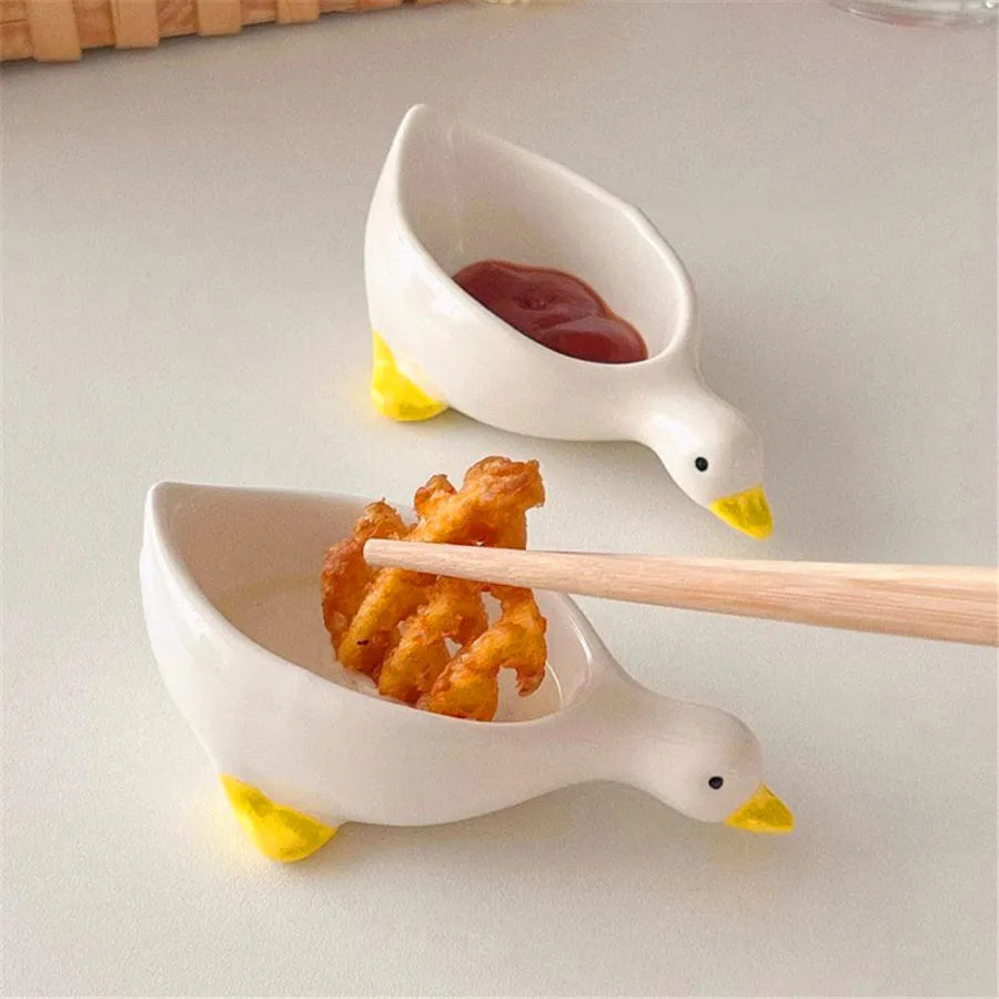 Handcrafted Ceramic Duck Sauce Bowl for Dining and Entertaining