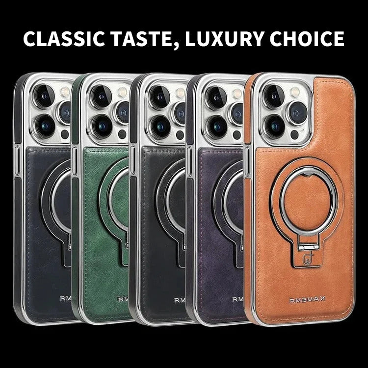 SleekGuard - Slim Leather Case with Hands-Free Magnetic Stand