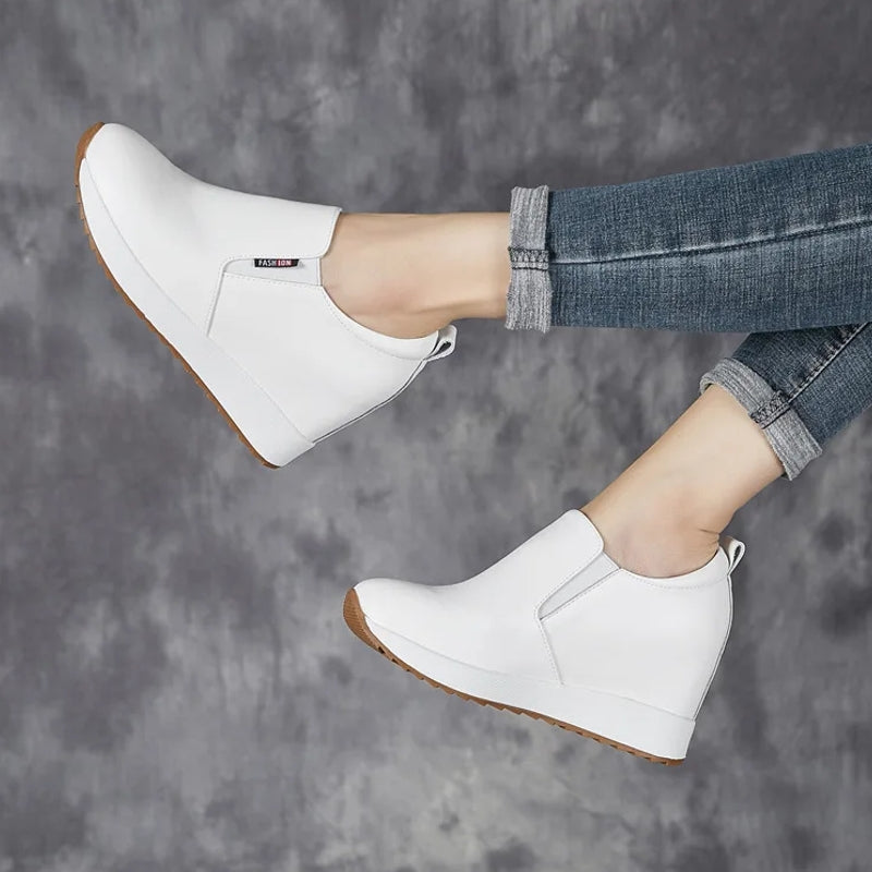 Chic Genuine Leather Ankle Boots with Block Heel