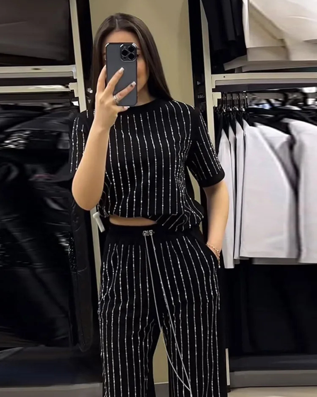 Chic Two-Piece Striped Set for Effortless Style