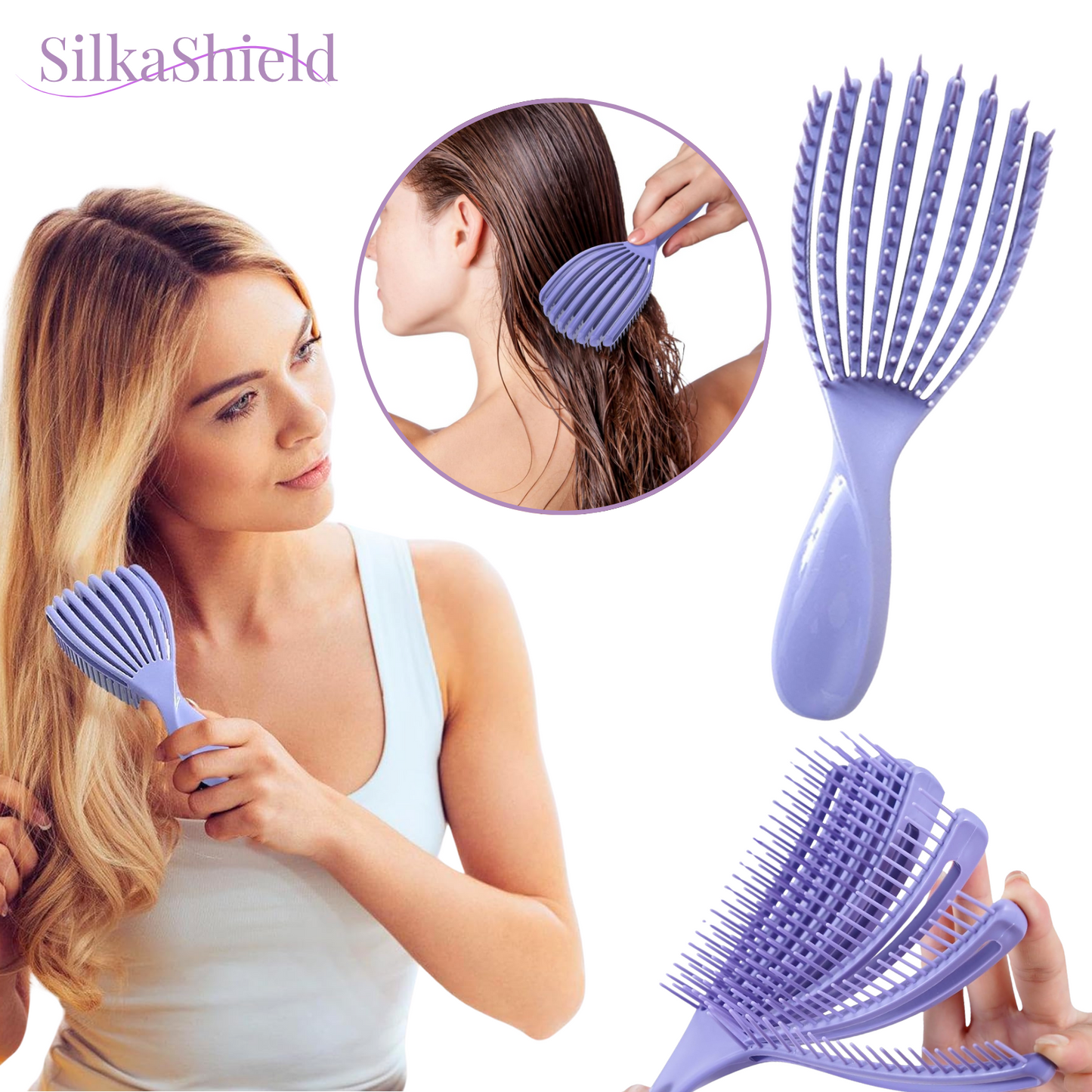 Gentle Detangling Hair Brush for Smooth, Tangle-Free Hair