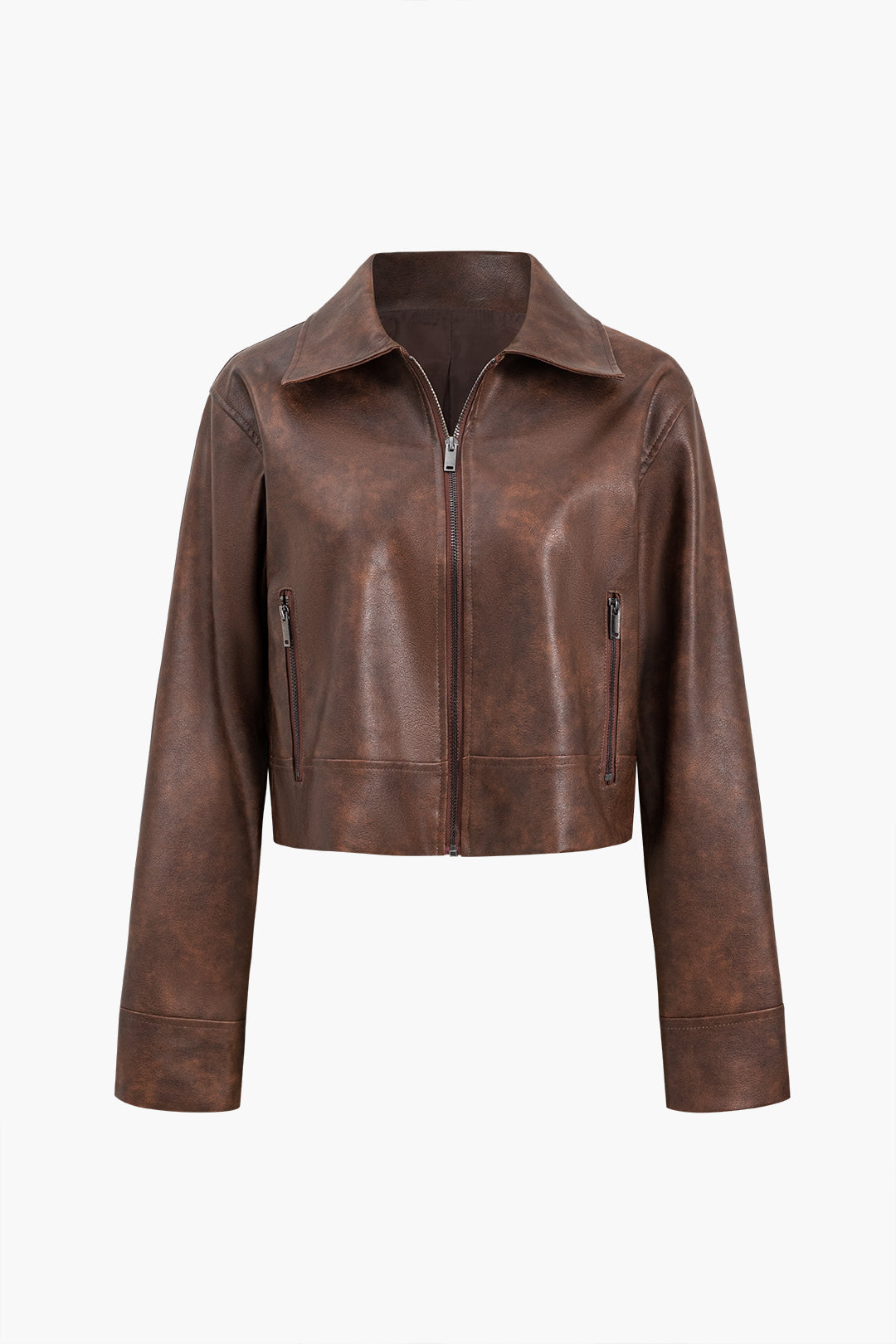 Chic Moto Leather Jacket & Skirt Set