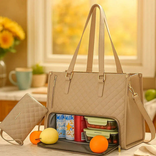 Insulated Laptop Bag with Multiple Compartments for Work and Travel