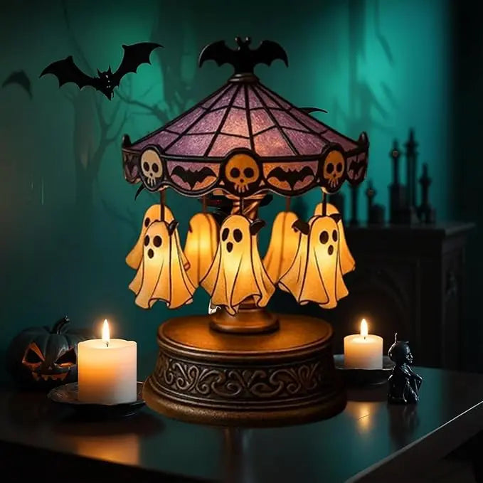 Spooky Halloween Ghost Carousel Light Decor