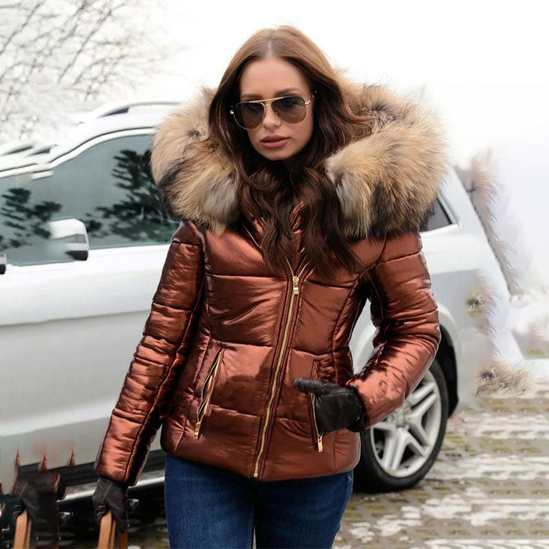 Cozy Fur Collar Hooded Jacket for Women
