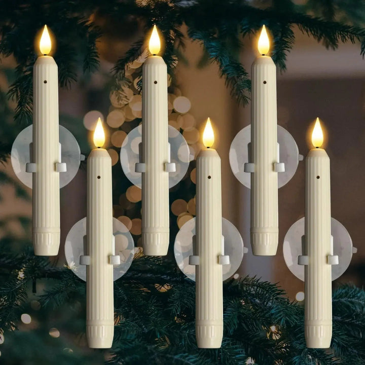 GlowHaven™ - Set of 6 LED Window Candles with Flickering Flame