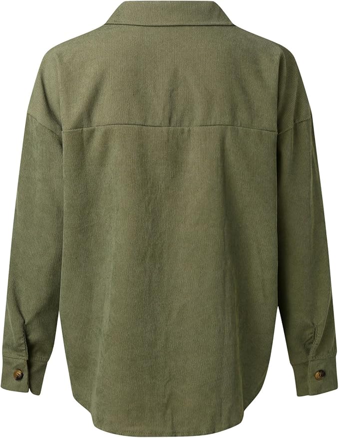 Soft Corduroy Button-Up Shirt for Women