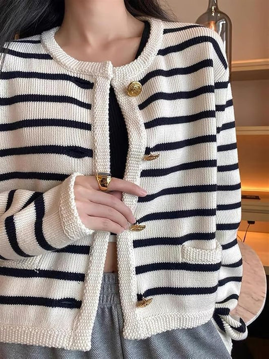 Cozy Striped Knit Sweater for Fall Layers