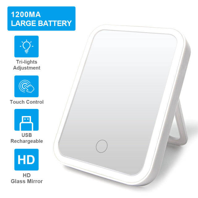 GlamLux™ - LED Smart Makeup Mirror with Adjustable Brightness