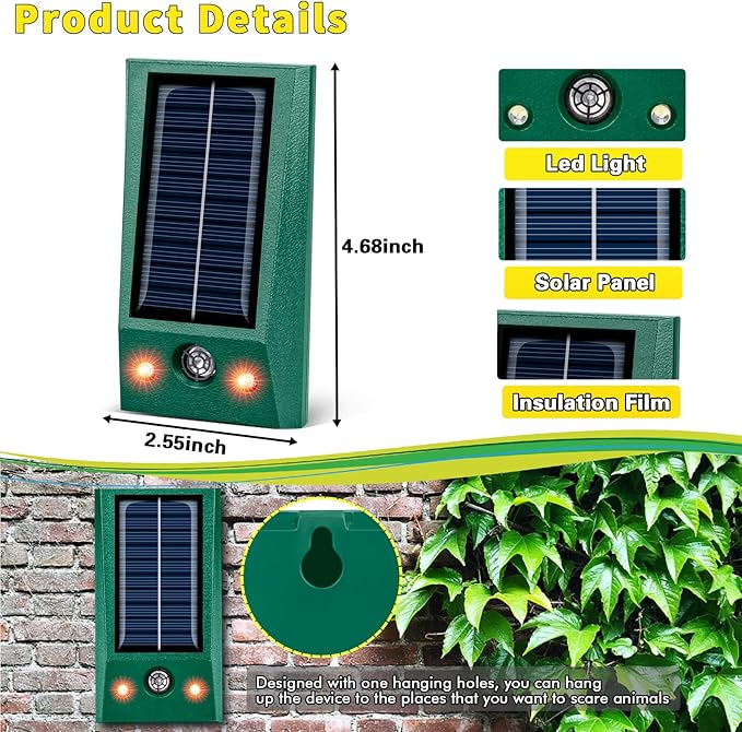 SolarGuardix™ - Solar Ultrasonic Bird Repeller with Motion Sensor