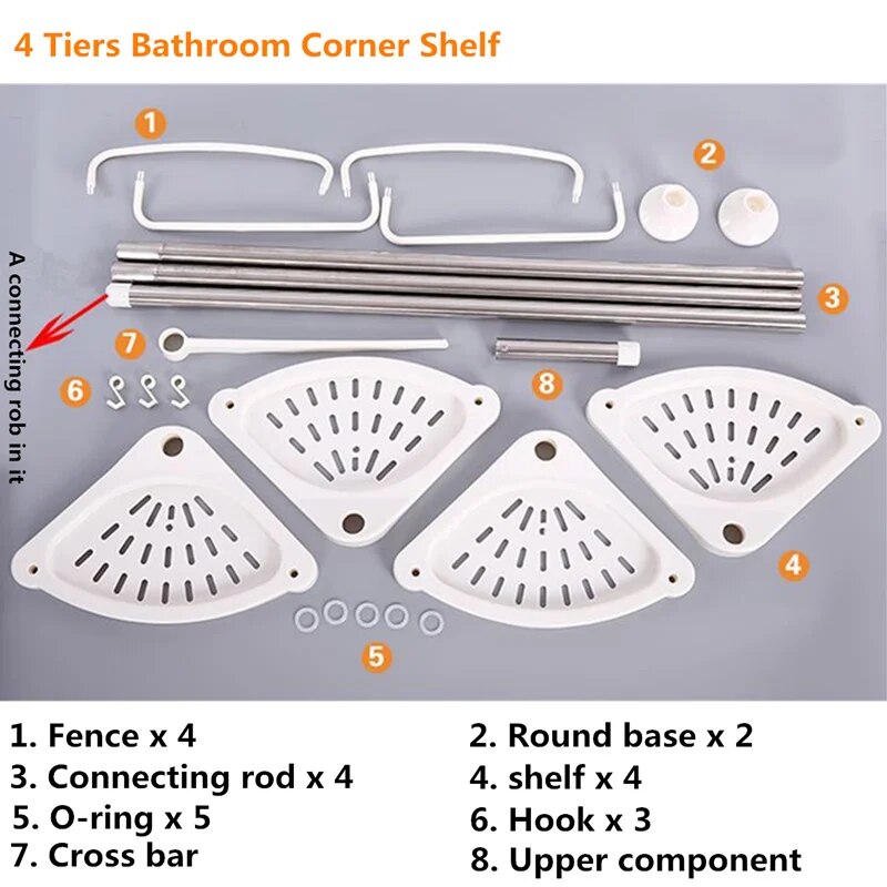 Adjustable Corner Shelf for Bathroom Storage and Organization