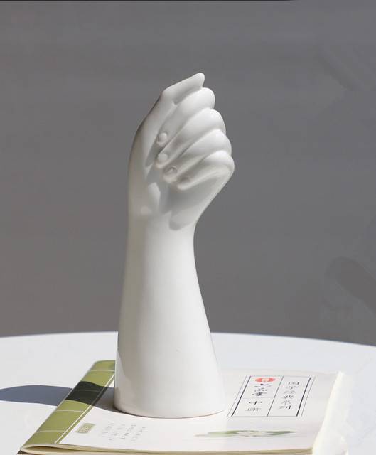 Glossy Ceramic Hand-Shaped Vase Artistic Home Decor Accent