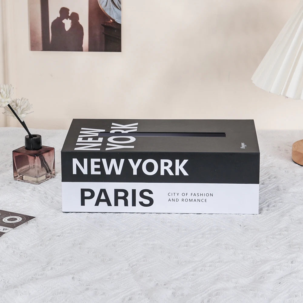 Decorative Book-Style Tissue Box Holder for Stylish Storage