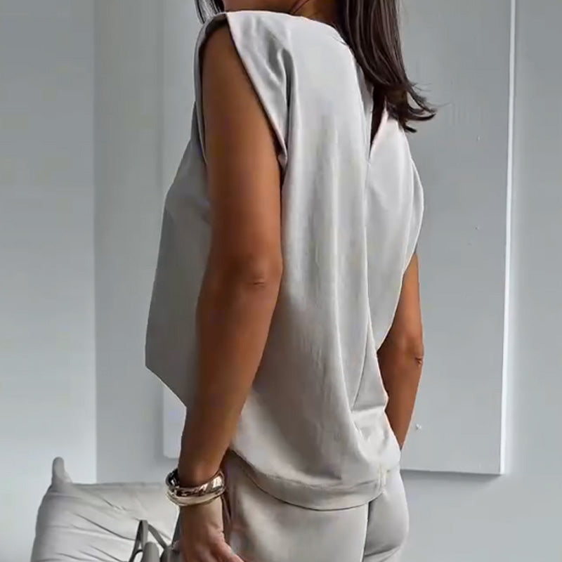 Chic Two-Piece T-Shirt and Wide Leg Pants Set for Women