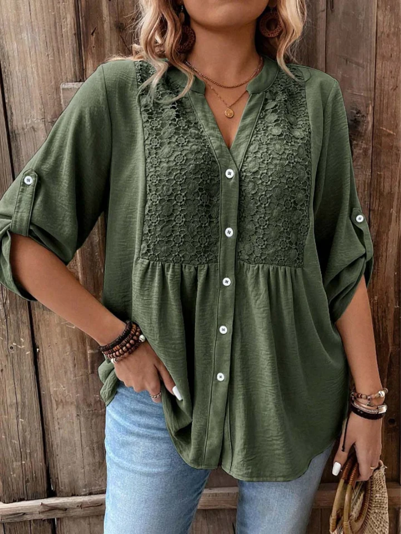 Adara™ - Elegant V-Neck Blouse