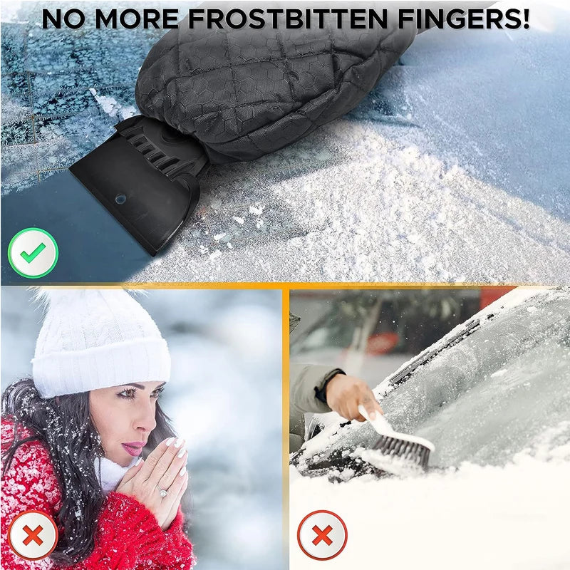 FrostGuard™ Waterproof Ice Scraper with Glove & Scratch-Resistant Shovel