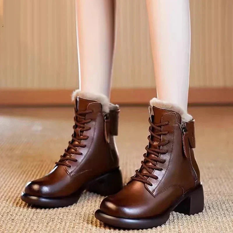 Plush Lined Leather Boots