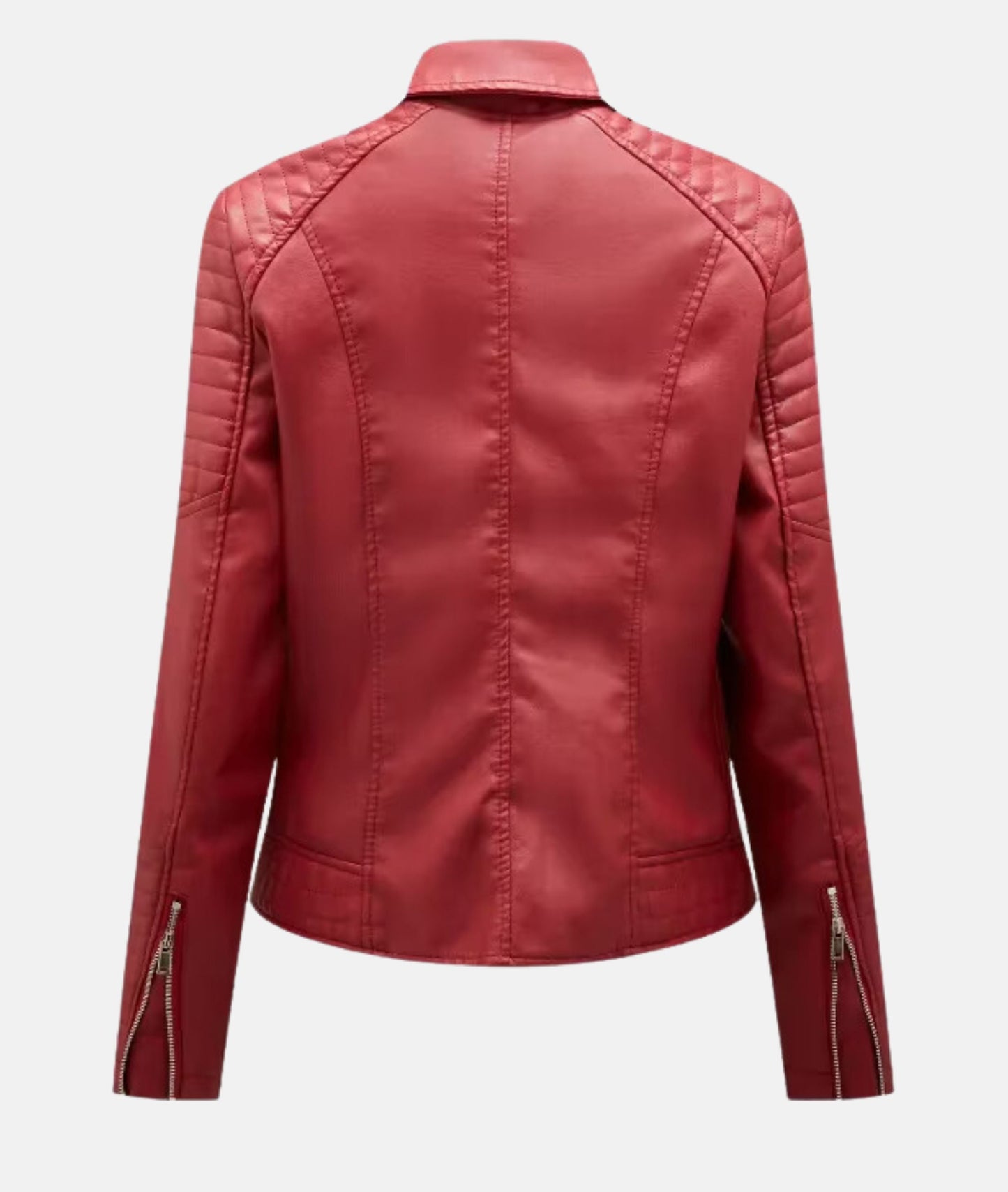 Chic Women's Faux Leather Biker Jacket