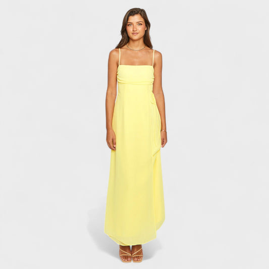 Flóssi - Elegant Yellow Maxi Dress
