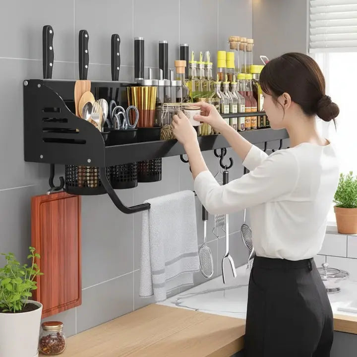 OrderlyNest™ - Kitchen Wall Shelf Organizer