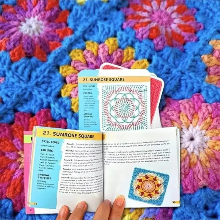 CozyNest™ - Colorful Granny Square Crochet Pattern Cards