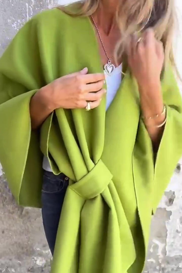 Cozy Loose V Neck Shawl Cape Jacket