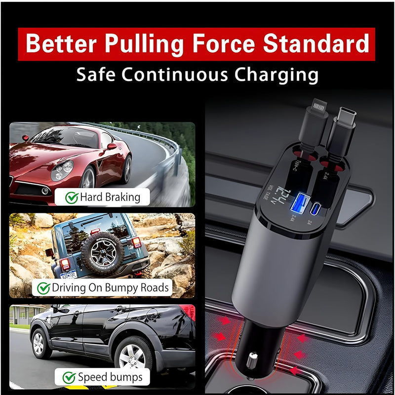 4-in-1 Car Charger Organizer and Fast Charging Hub