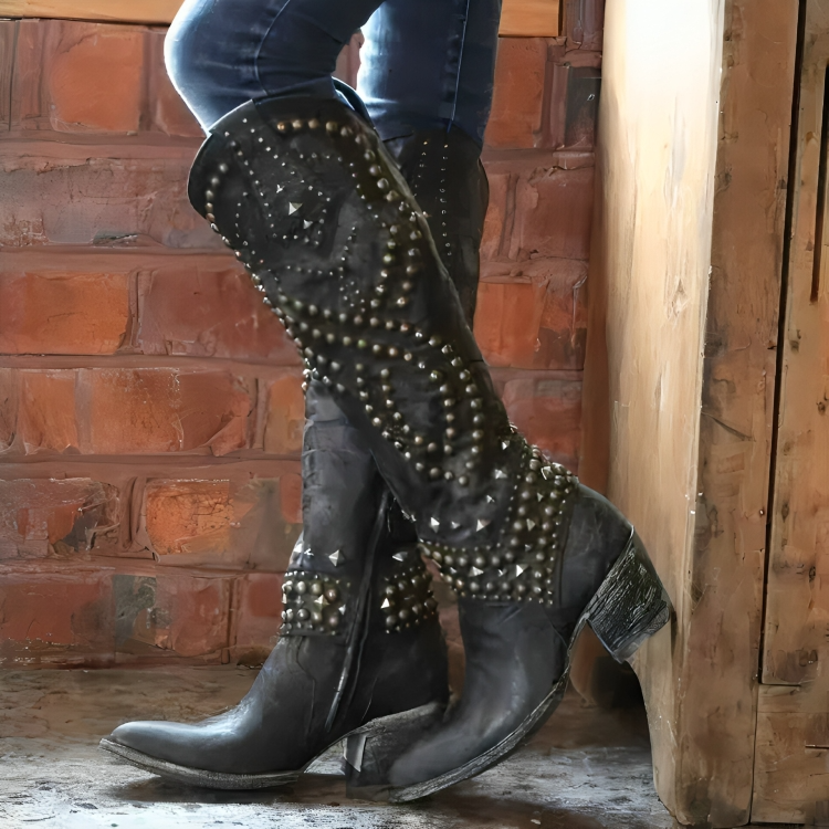 Sleek Western Knee-High Boots