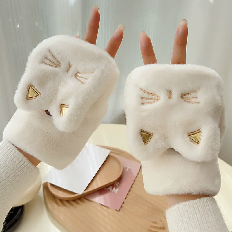 PawWarm™ - Heated Cat Paw Fingerless Work Gloves