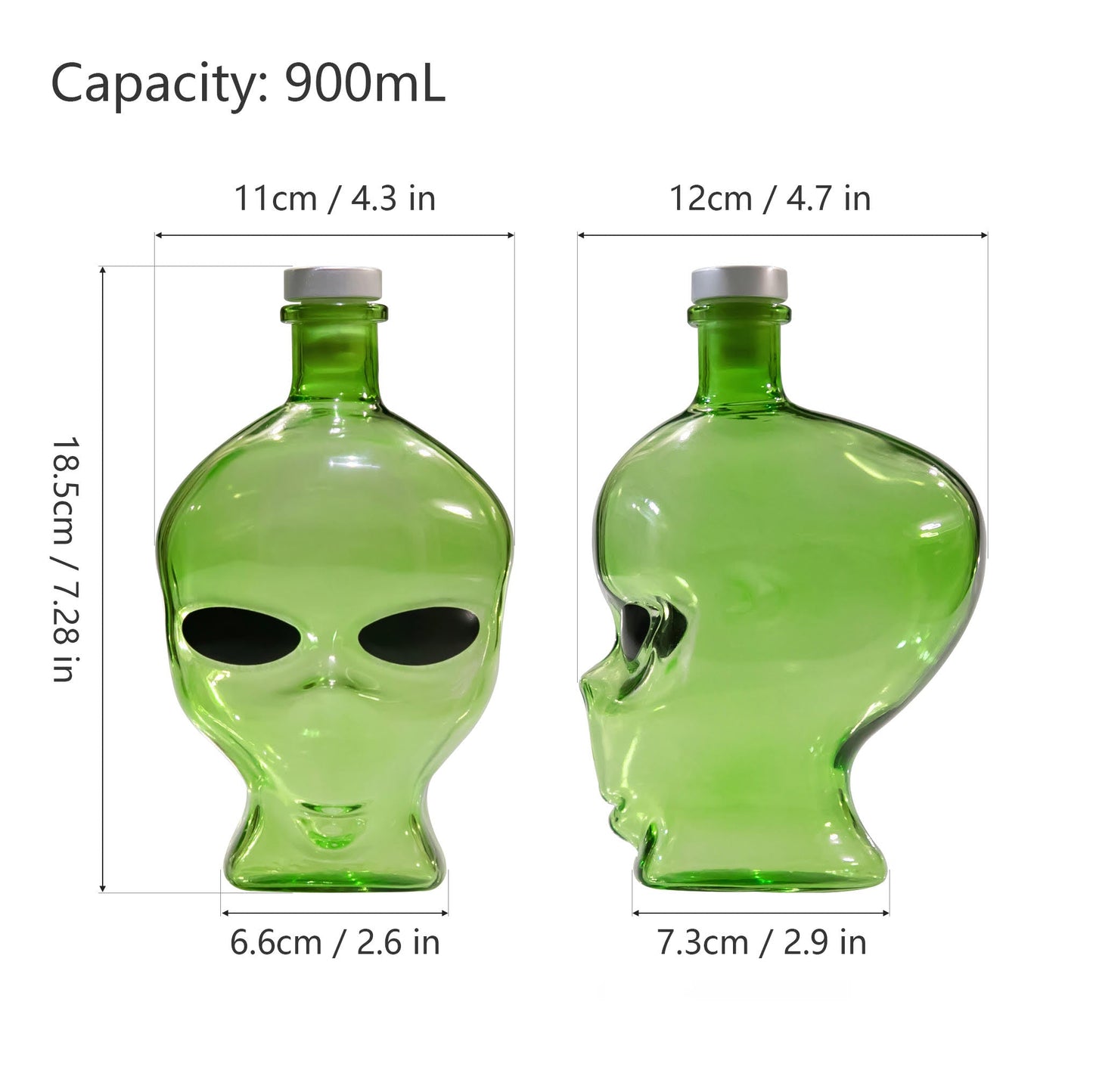 Unique Glass Alien Decanter for Home Bar Decor