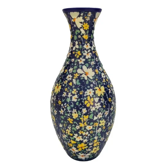 3D Floral Jigsaw Puzzle Vase Decor