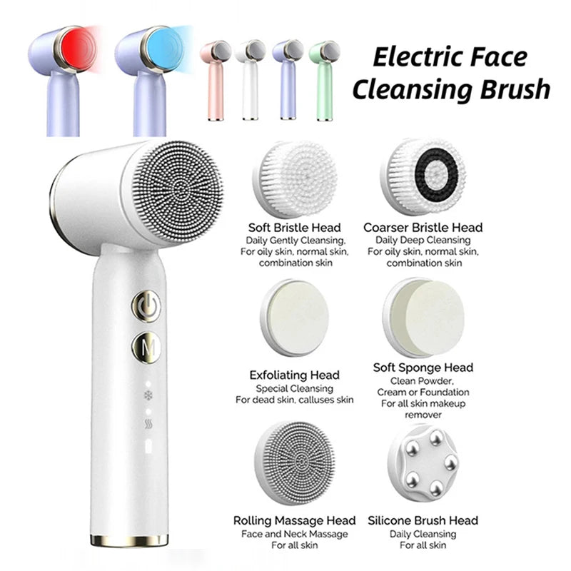 GlowCircle™ 6-in-1 Facial Cleansing Brush for Radiant Skin