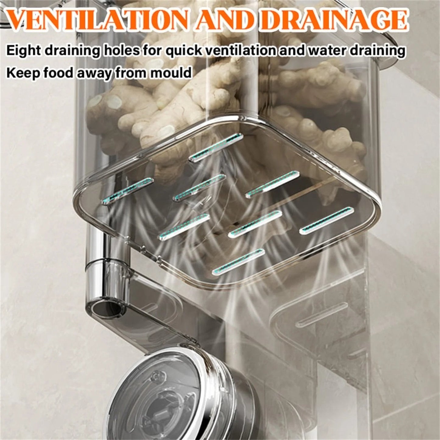 OrganizeEase™ - 3-Tier Rotating Kitchen Suction Shelf