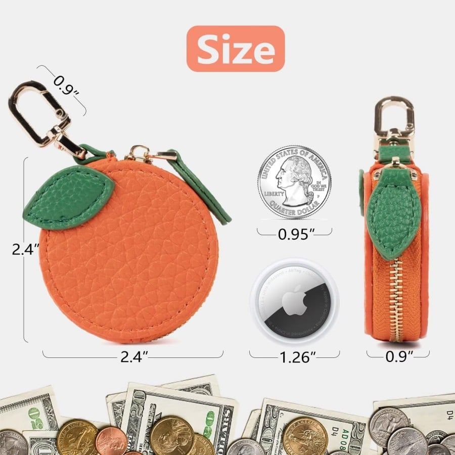 Soft Leather Mini Coin Purse with Cute Fruity Design