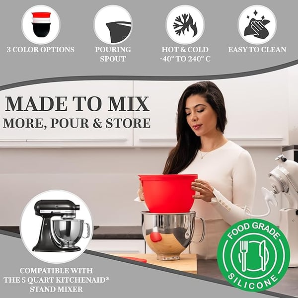 FlexiMix™ - Silicone Mixer Bowl Liner Attachment for Easy Mixing
