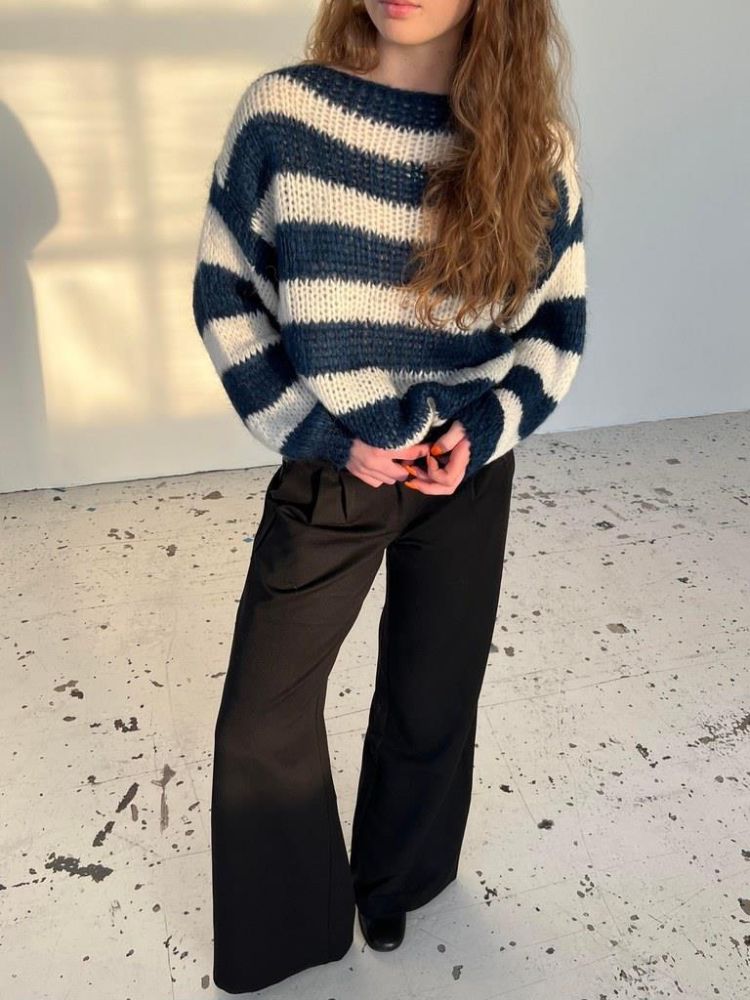 Oversized Cozy Knit Sweater with Crew Neck