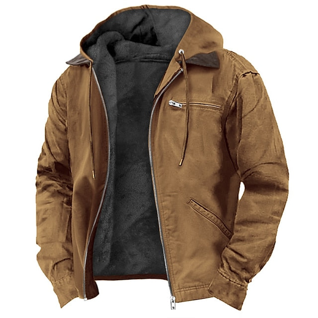 Modern Men's Hooded Jacket with Drawstring Details