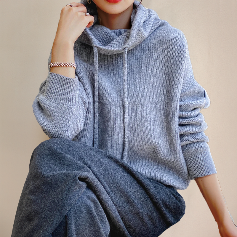 Cozy Knit Hoodie Sweater for Casual Comfort