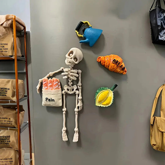 Spooky Skeleton Refrigerator Magnet for Halloween Decor