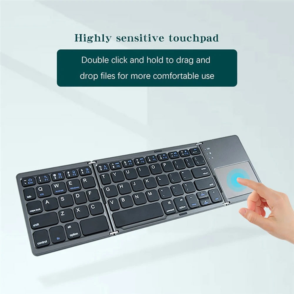 TechSwift™ - Foldable Mini Bluetooth Keyboard with Touchpad for Mobile Devices