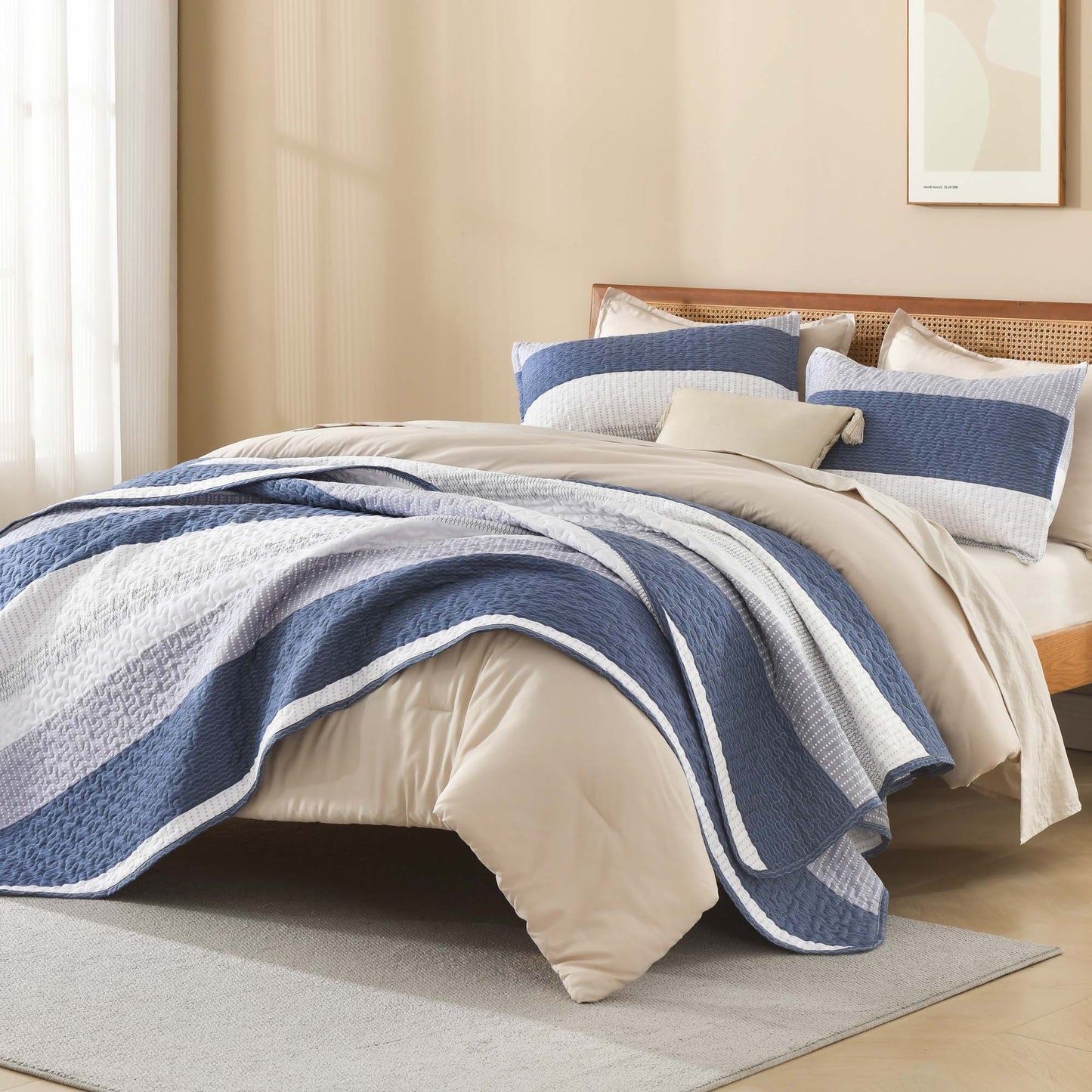 Striped Quilt Set with Cozy Cloudlike Comfort
