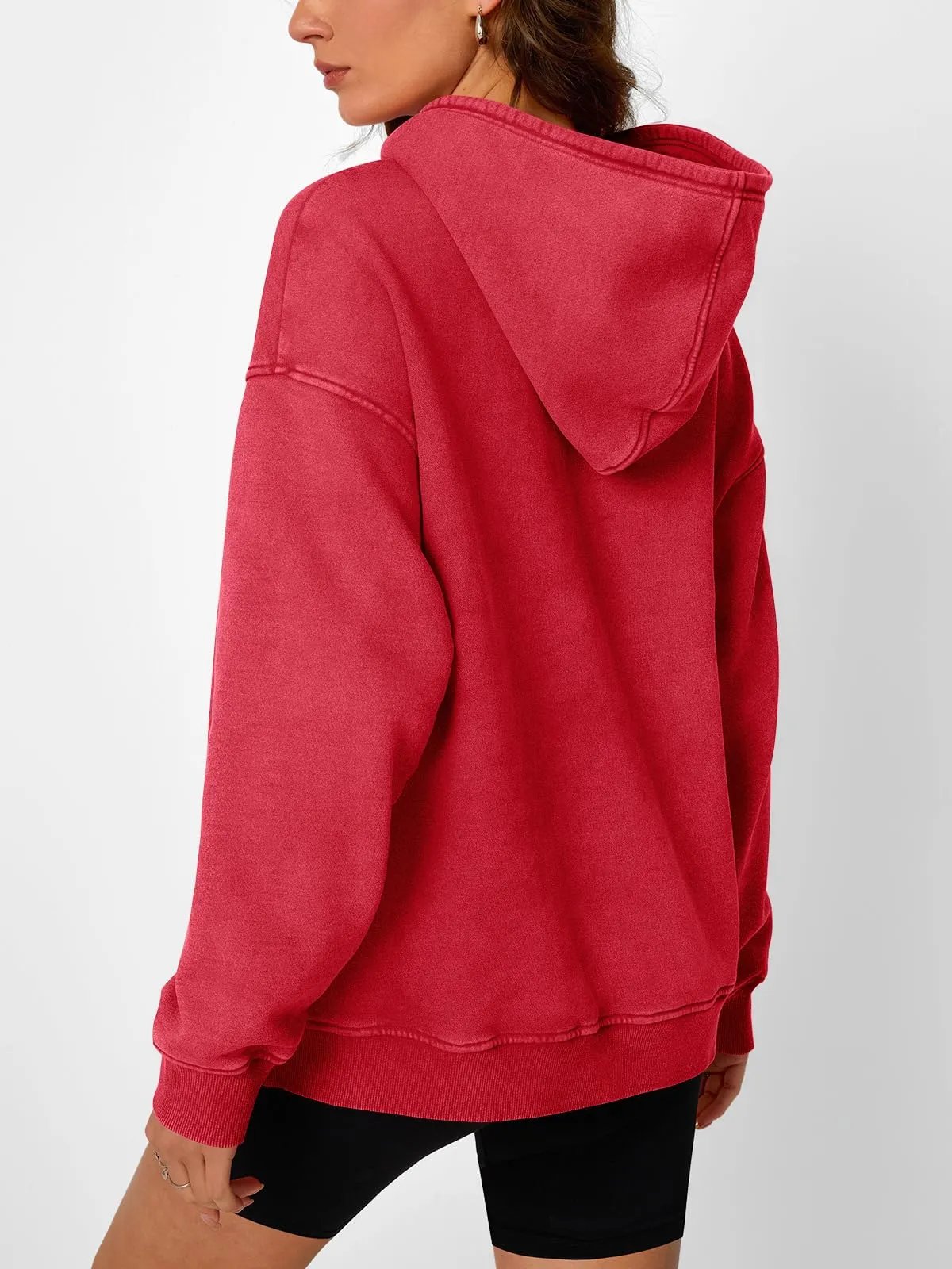 Oversized Acid Wash Hoodie Pullover
