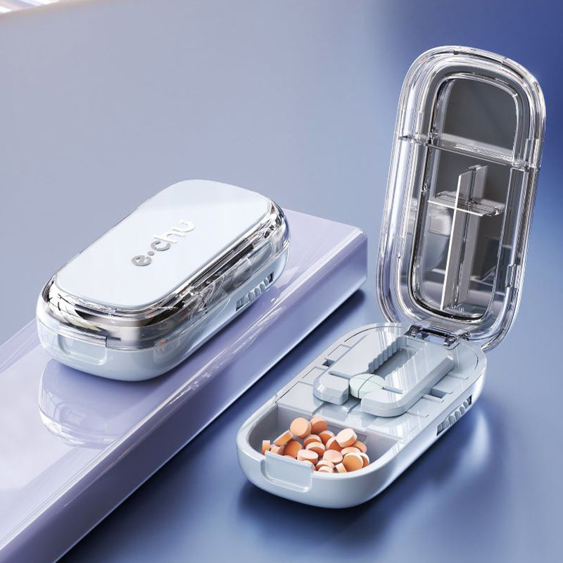 Compact Secure Pill Splitter for Easy Medication Management