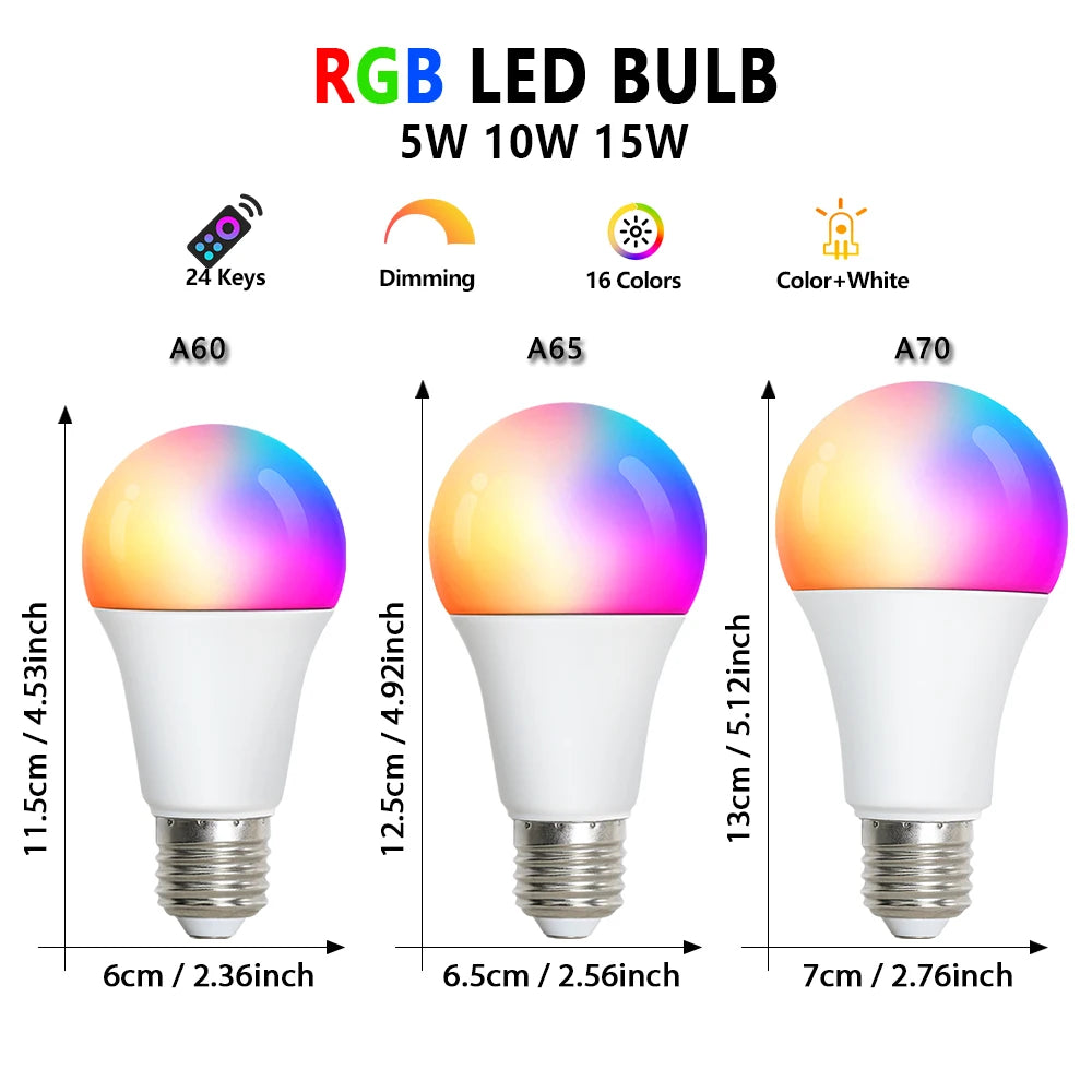 Smart Remote Control RGB LED Mood Light Bulb