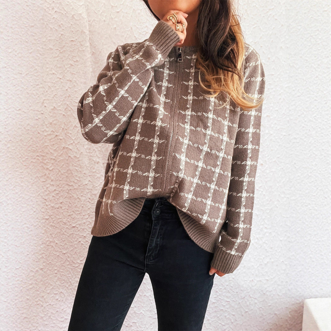 Cozy Checked Cardigan with Pockets for Everyday Style