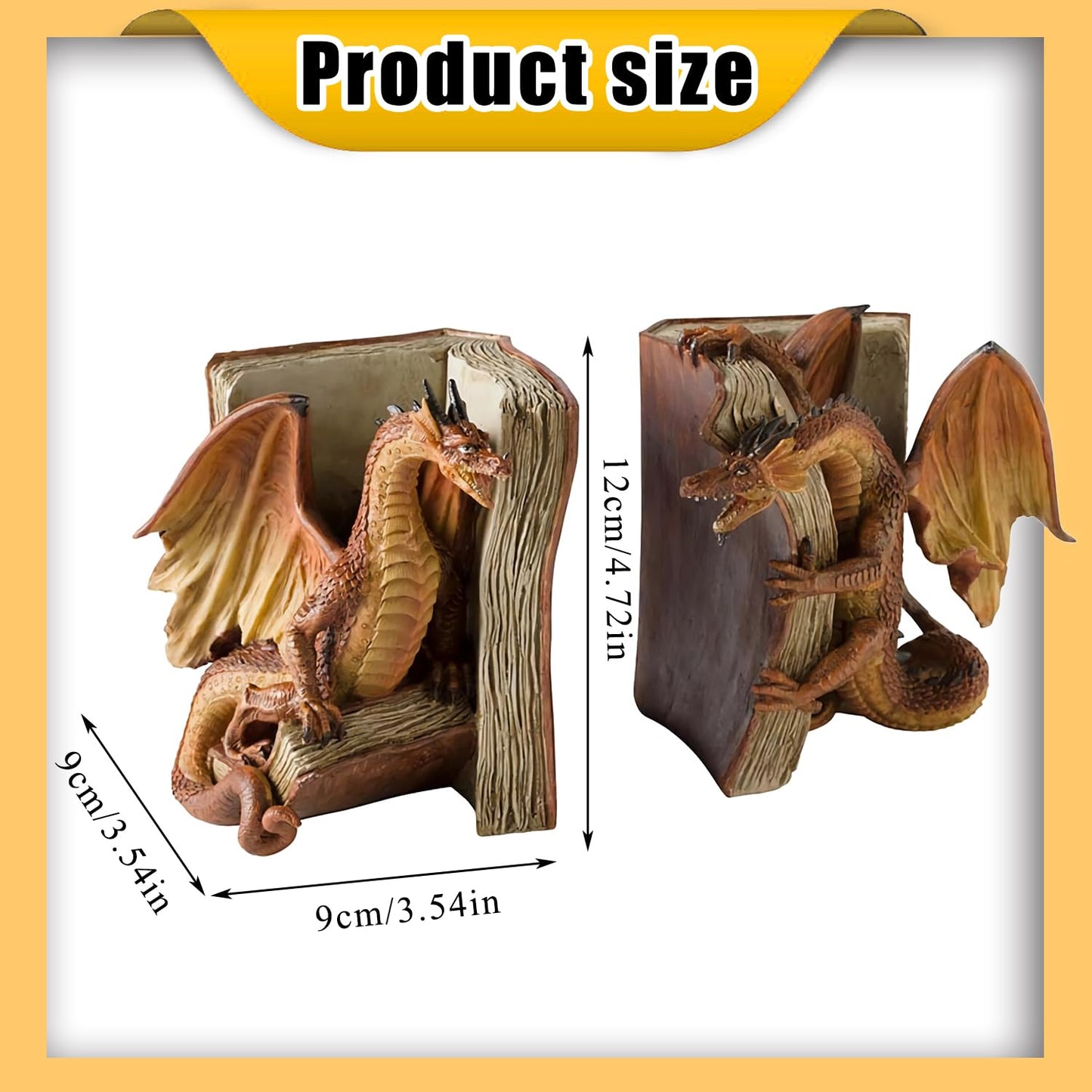 Mythical Dragon Bookends for Magical Home Decor