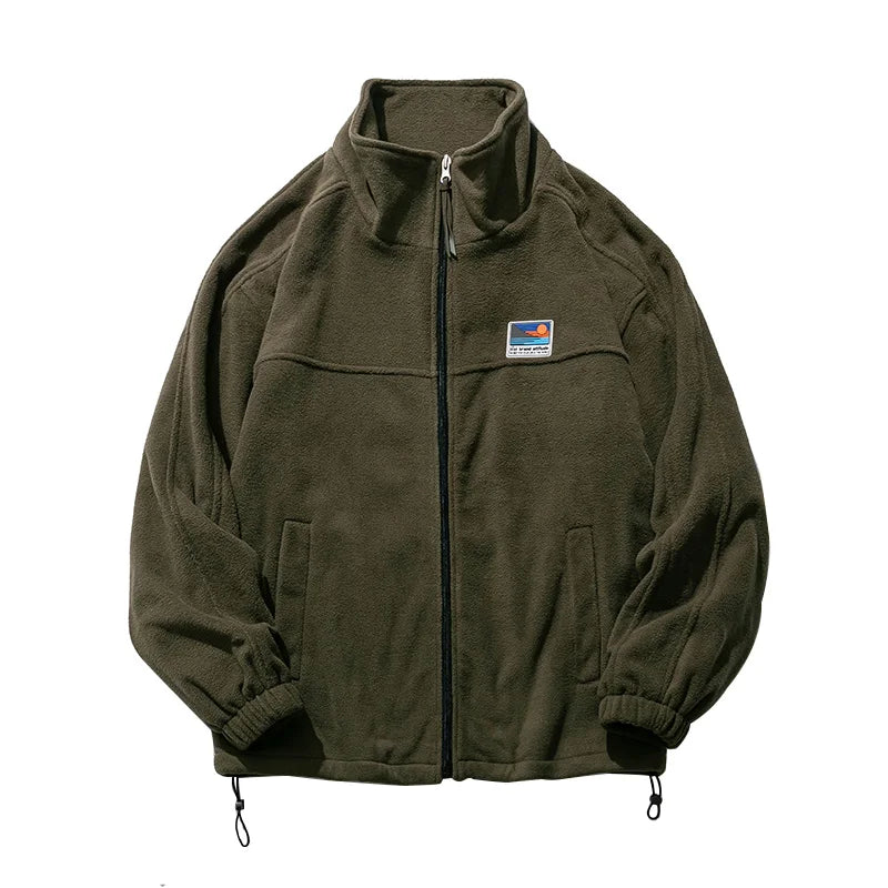 Men’s Lightweight Cotton Jacket with Stand-Up Collar and Zipper
