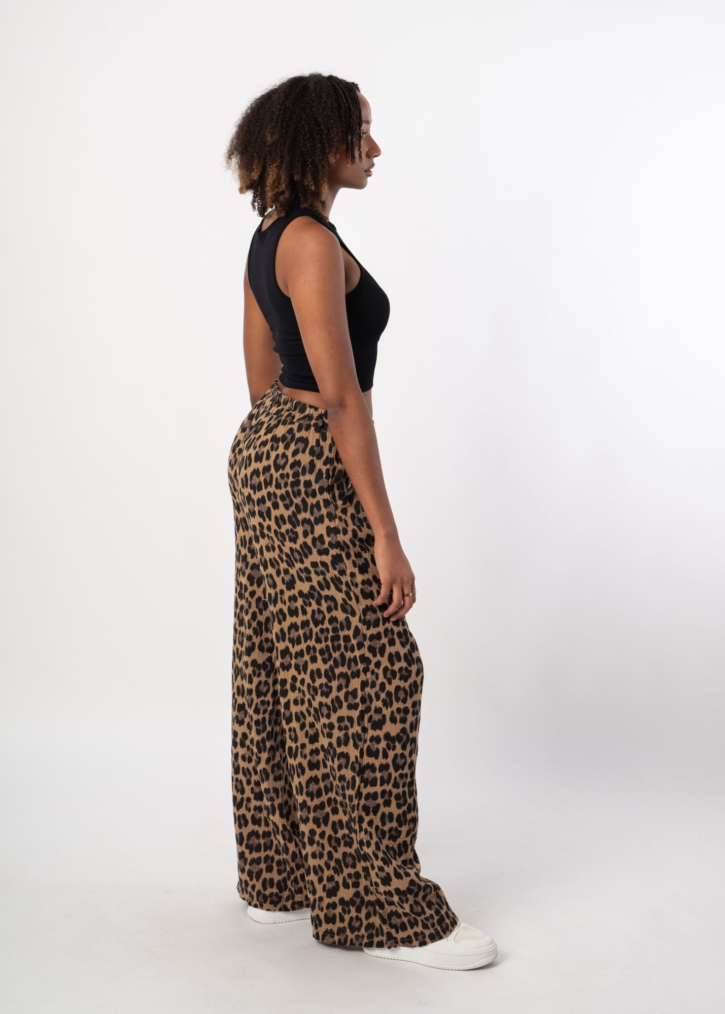 Leopard Print Muslin Pants
