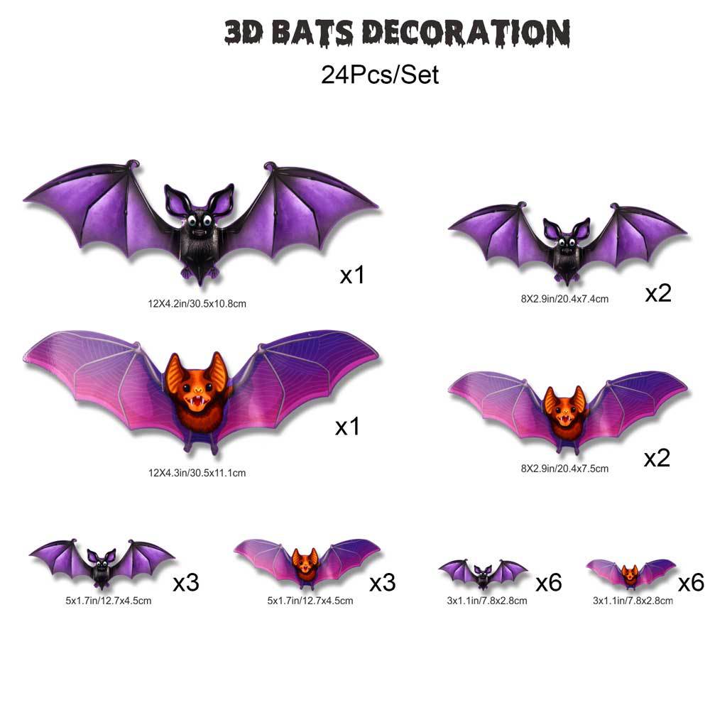 Spooky Halloween LED 3D Bat Wall Decor