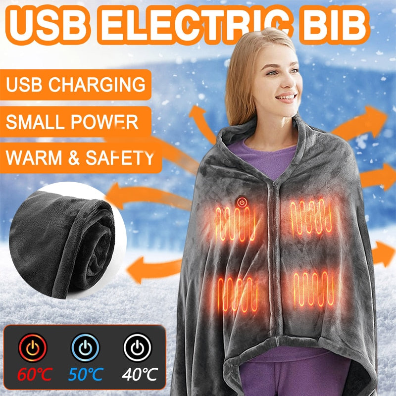 Cozy Heated Winter Blanket Scarf for Cold Weather